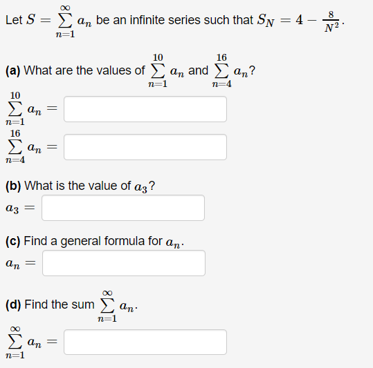 Solved Let S N 1 Ans N 1 An Be An Infinite Series Such Chegg Com