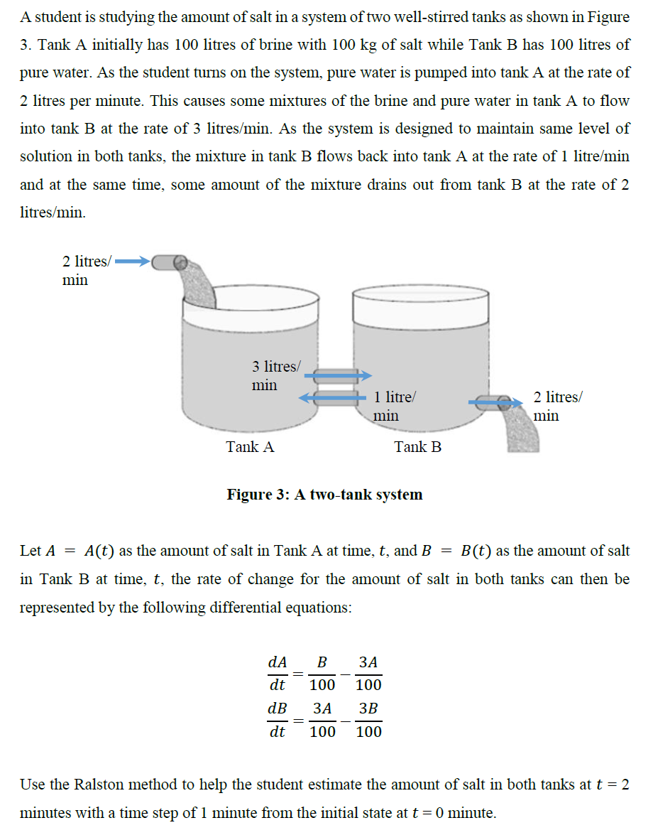 Solved A student is studying the amount of salt in a system