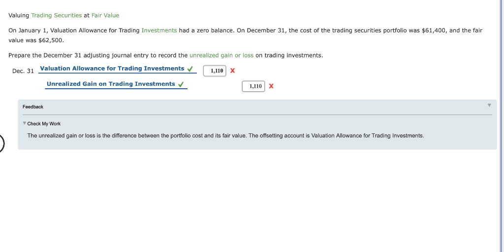 Solved Valuing Trading Securities at Fair Value On January | Chegg.com