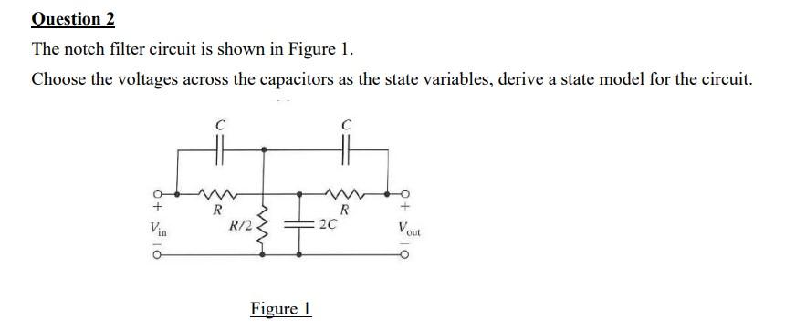 Solved Question 2 The notch filter circuit is shown in | Chegg.com