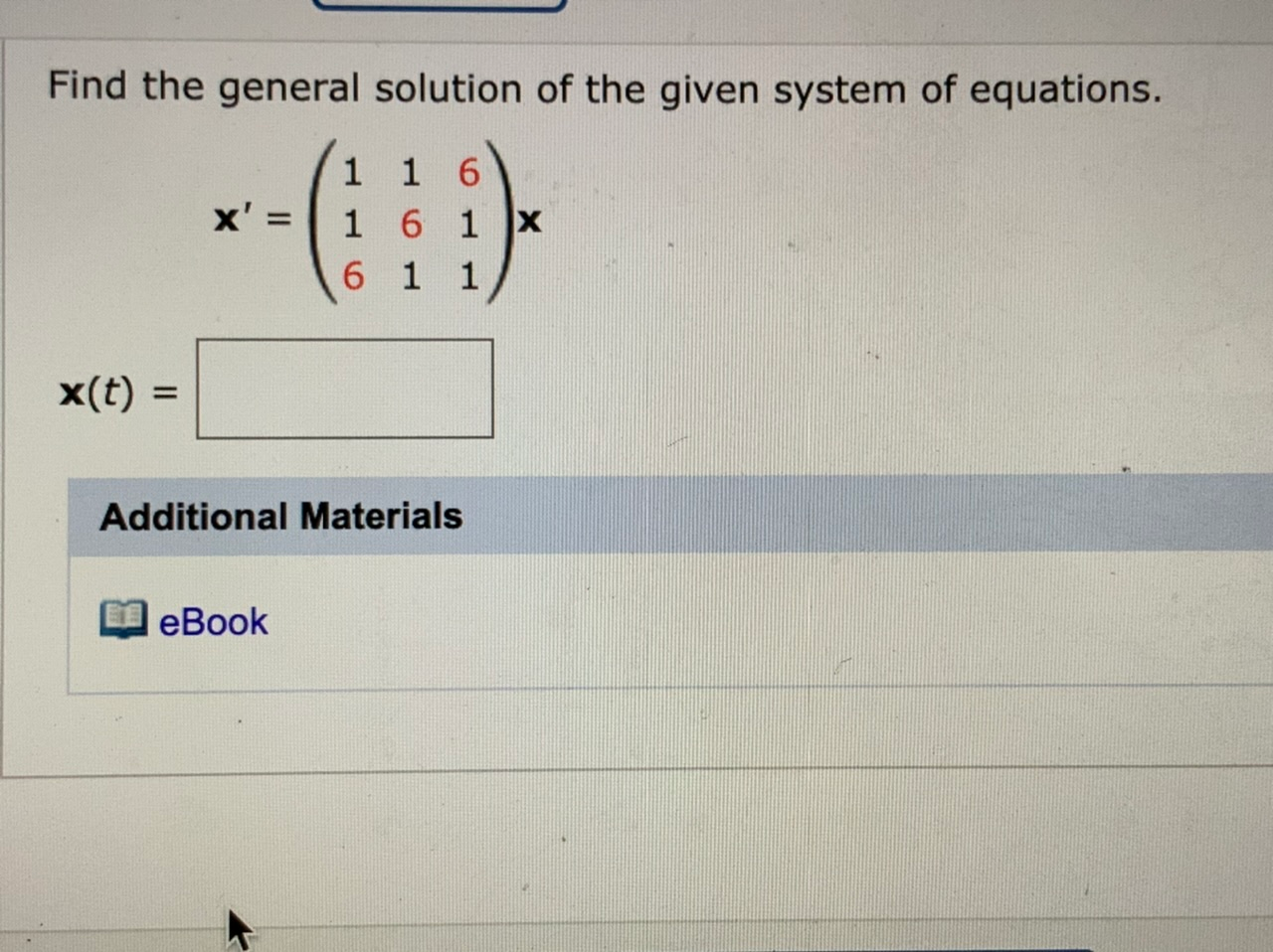 Solved Find the general solution of the given system of | Chegg.com