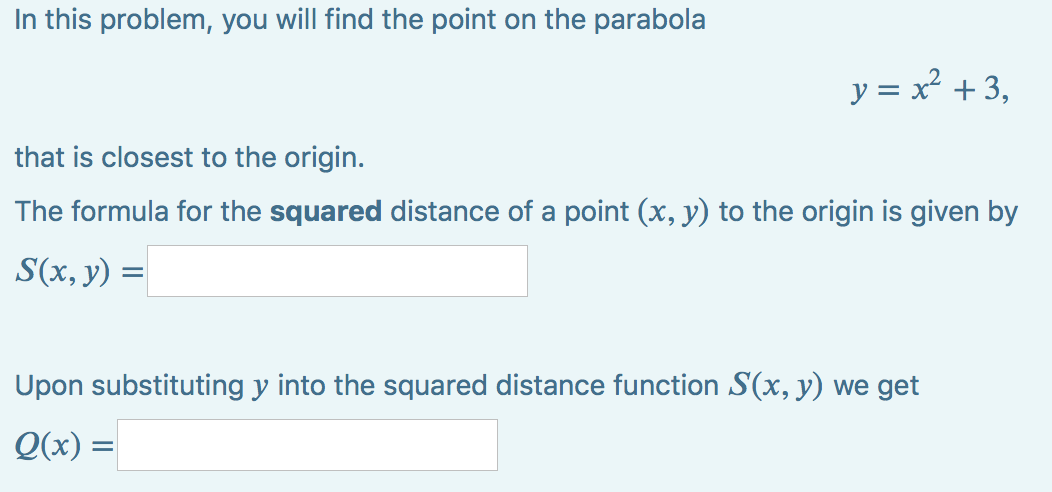 Solved In this problem, you will find the point on the | Chegg.com