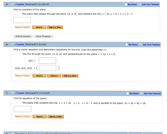 Solved 5. -1 points SEssCalcET2 10.5.504.XP My Notes Ask | Chegg.com