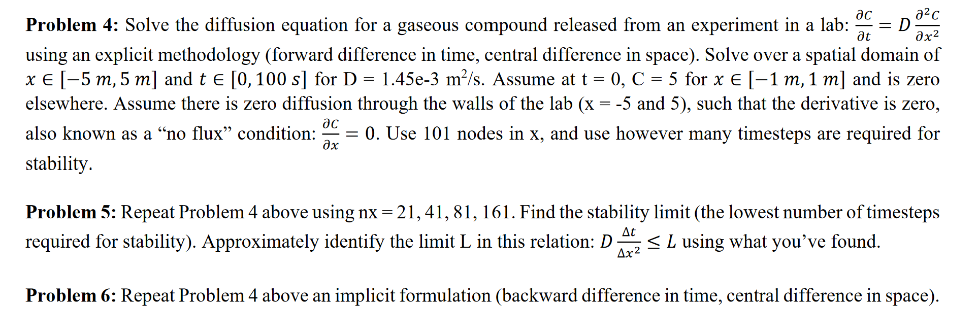 ac = at дх2 = = 020 Problem 4: Solve the diffusion | Chegg.com