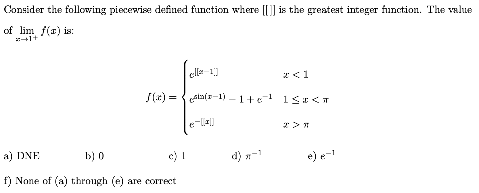 Solved Consider the following piecewise defined function | Chegg.com