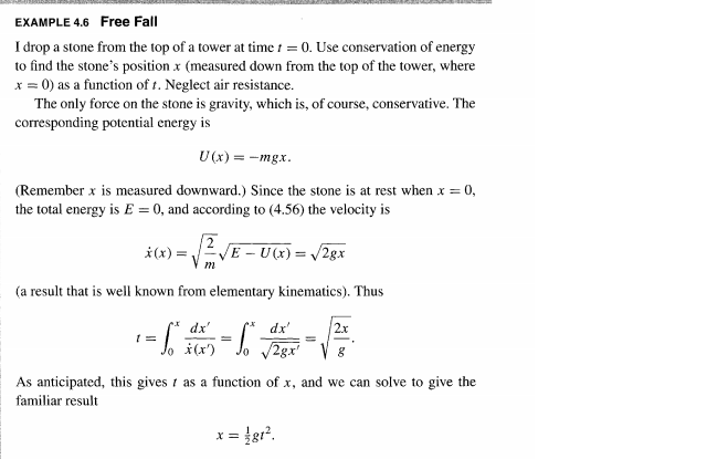 Solved EXAMPLE 4.6 Free Fall I drop a stone from the top of | Chegg.com