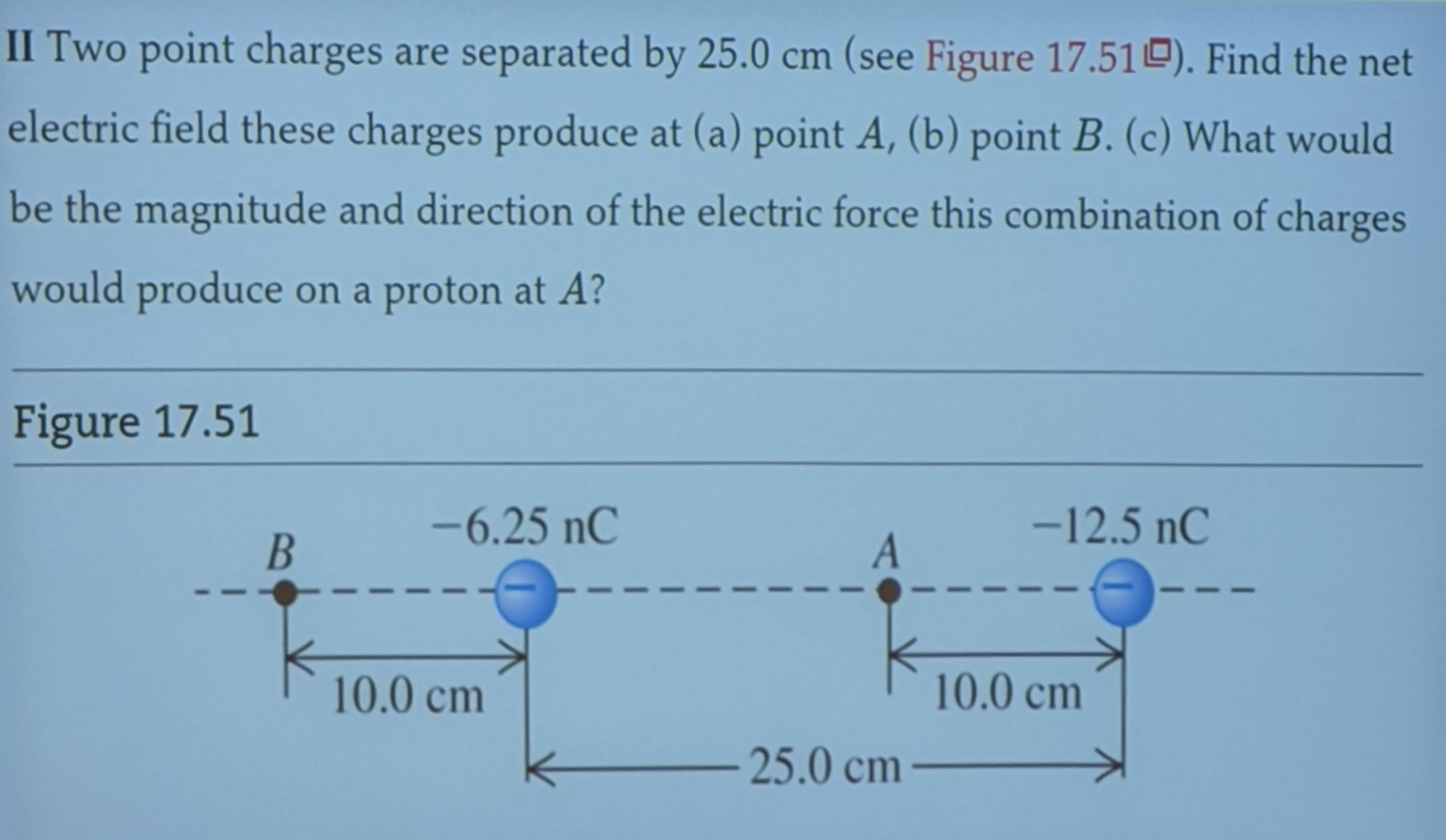 Solved II Two point charges are separated by 25.0 cm (see | Chegg.com