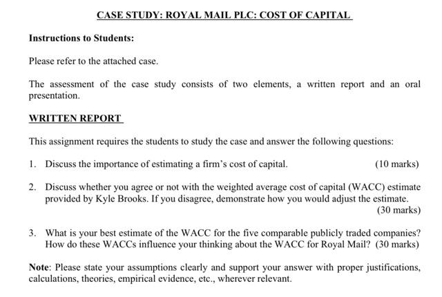 Instructions to Students: Please refer to the | Chegg.com