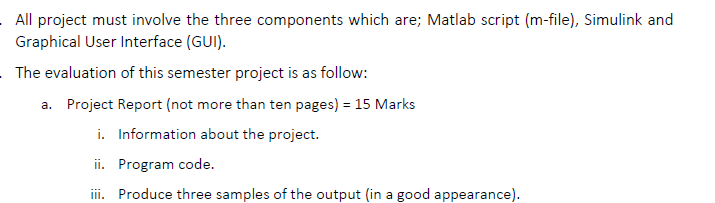 Solved All project must involve the three components which | Chegg.com