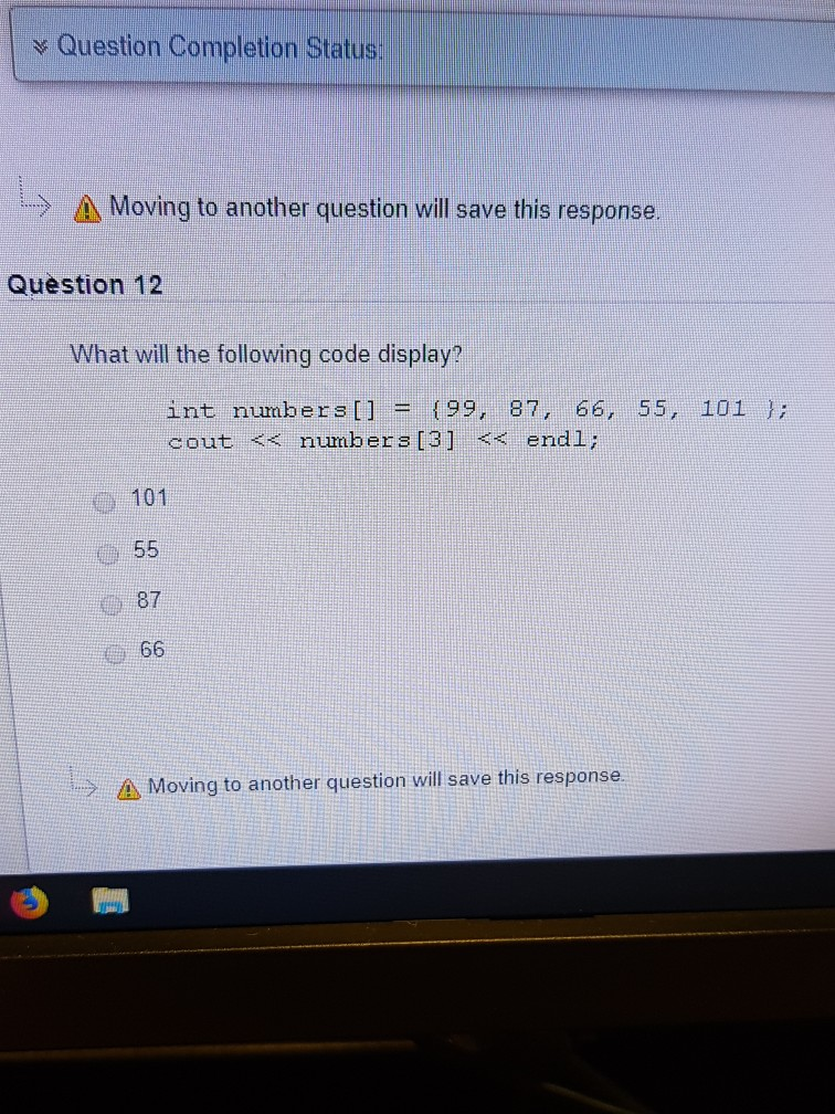 Solved y Question Completion Status: As Moving to another | Chegg.com