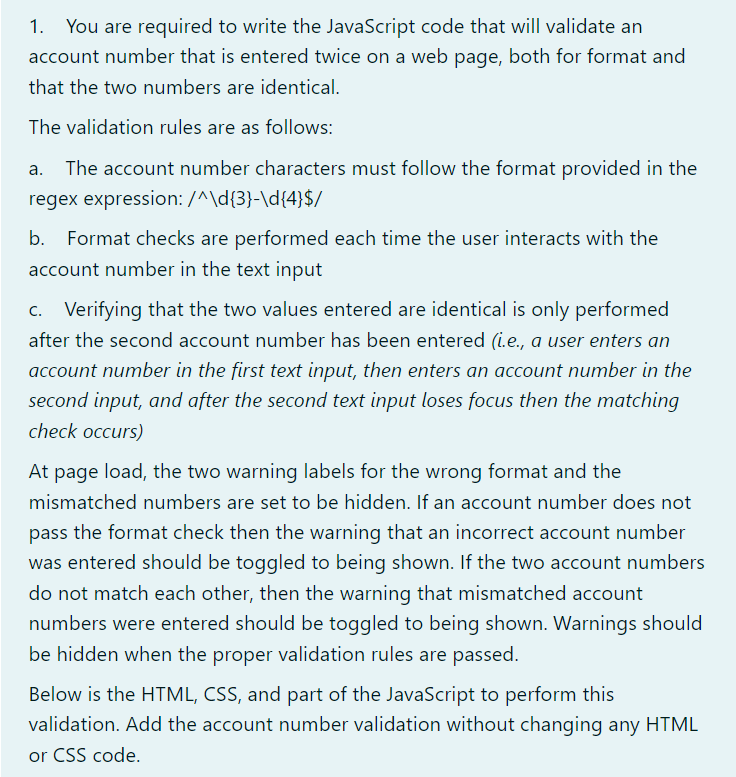 Solved You are required to write the JavaScript code that | Chegg.com