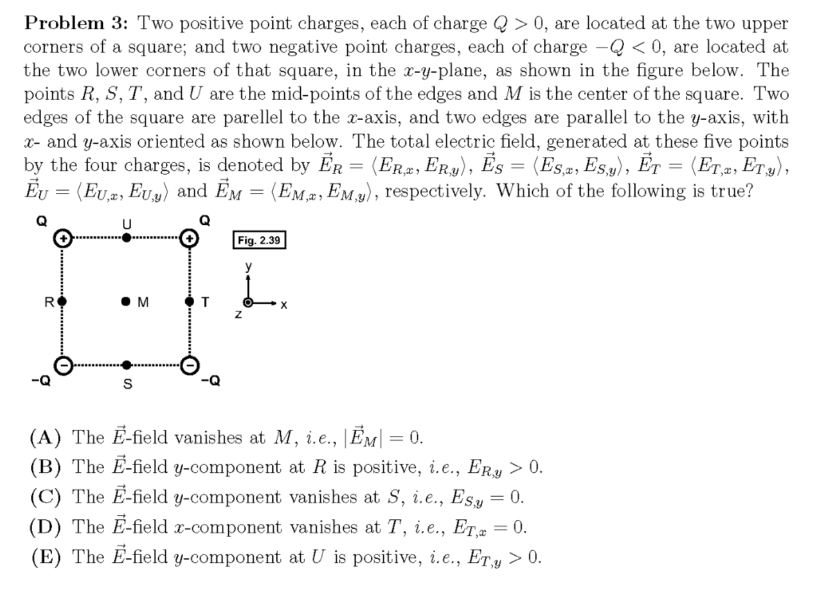 Problem 3 Two Positive Point Charges Each Of Charge Chegg Com