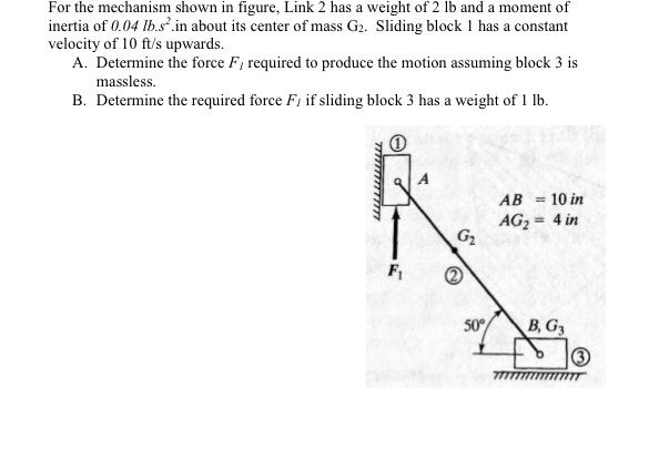 Solved For the mechanism shown in figure, Link 2 has a | Chegg.com