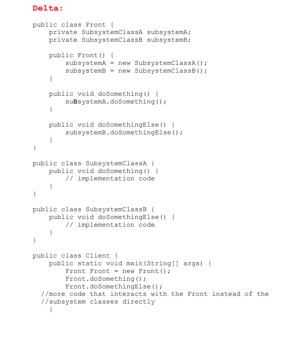 Solved What pattern is DELTA Factory pattern Decorator | Chegg.com