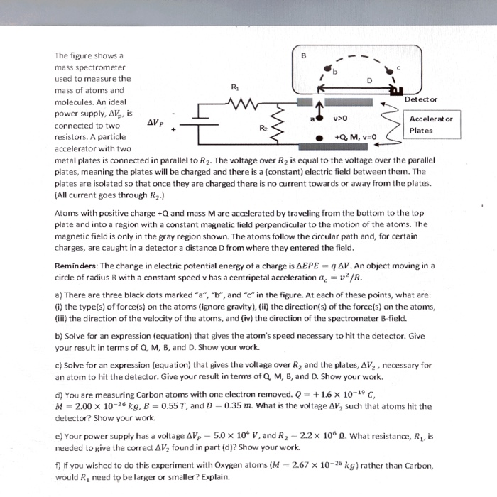 Solved The figure shows a mass spectrometer used to measure | Chegg.com