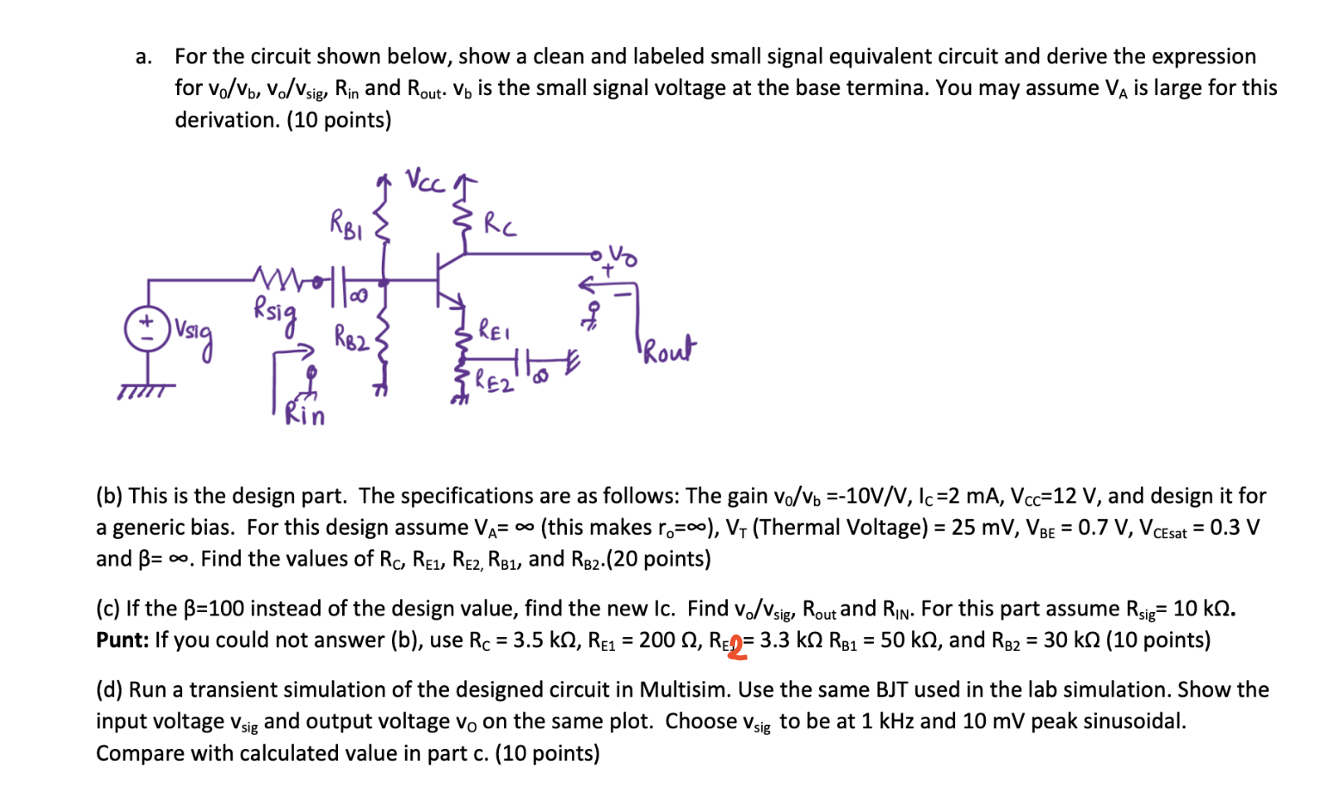 Solved a. For the circuit shown below, show a clean and | Chegg.com