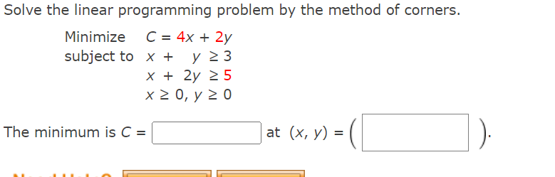 Solved Solve the linear programming problem by the method of | Chegg.com