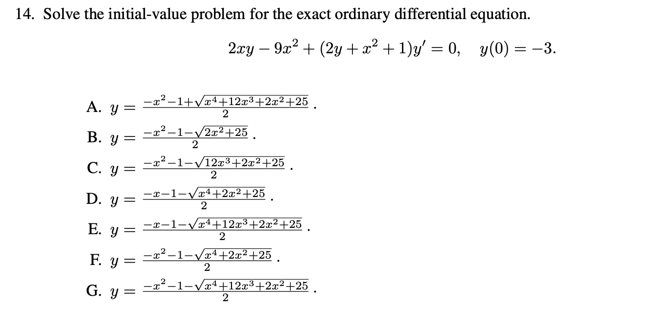 4. Solve the initial-value problem for the exact ordinary differential equation. \[ 2 x y-9 x^{2}+\left(2 y+x^{2}+1\right) y^