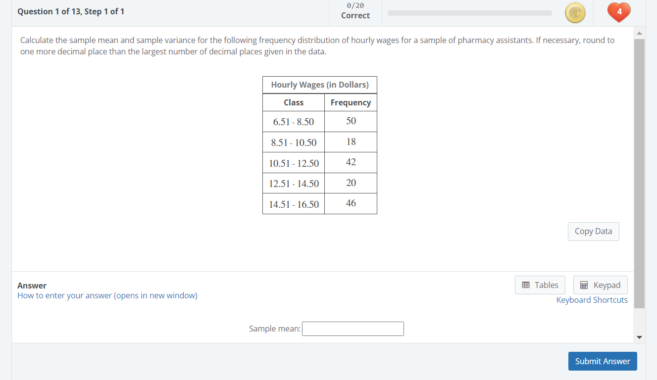 Solved Calculate the sample mean and sample variance for the | Chegg.com