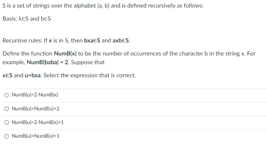 Solved S Is A Set Of Strings Over The Alphabet {a,b} And Is | Chegg.com