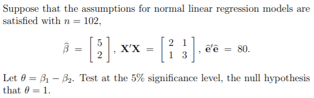 Solved Suppose That The Assumptions For Normal Linear Reg Chegg Com