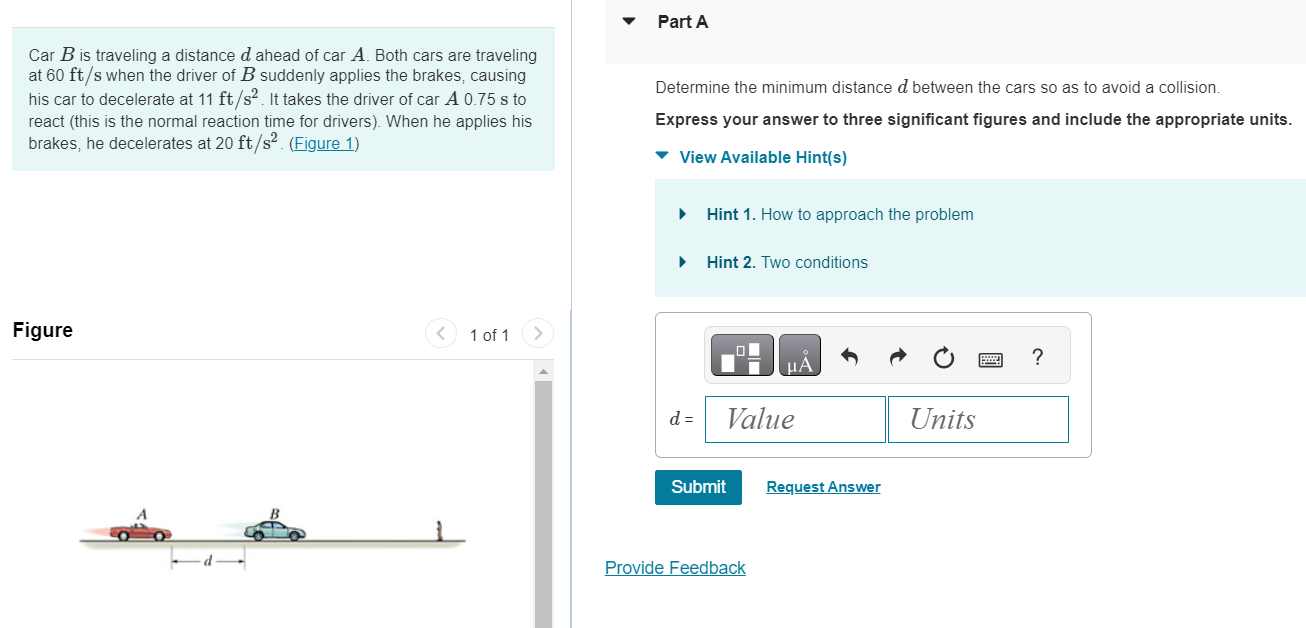 Solved Car B Is Traveling A Distance D Ahead Of Car A. Both | Chegg.com