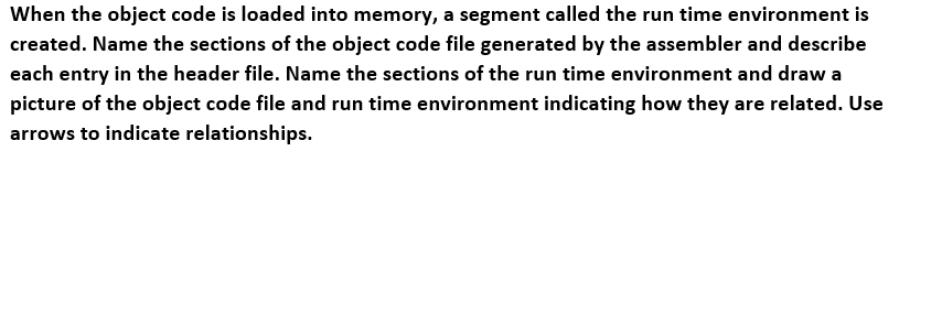 Solved When the object code is loaded into memory, a segment | Chegg.com