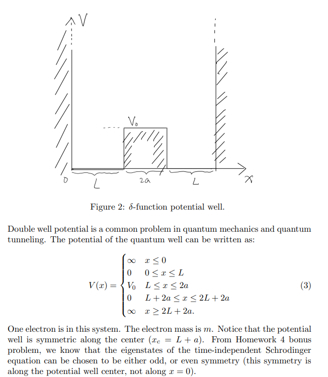 Solved Figure 2: δ-function potential well. Double well | Chegg.com