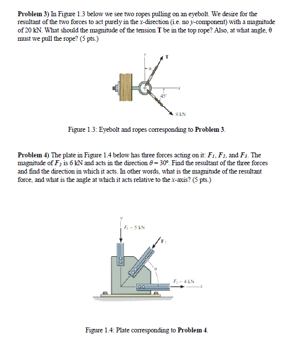 Solved Problem 3) In Figure 1.3 Below We See Two Ropes | Chegg.com