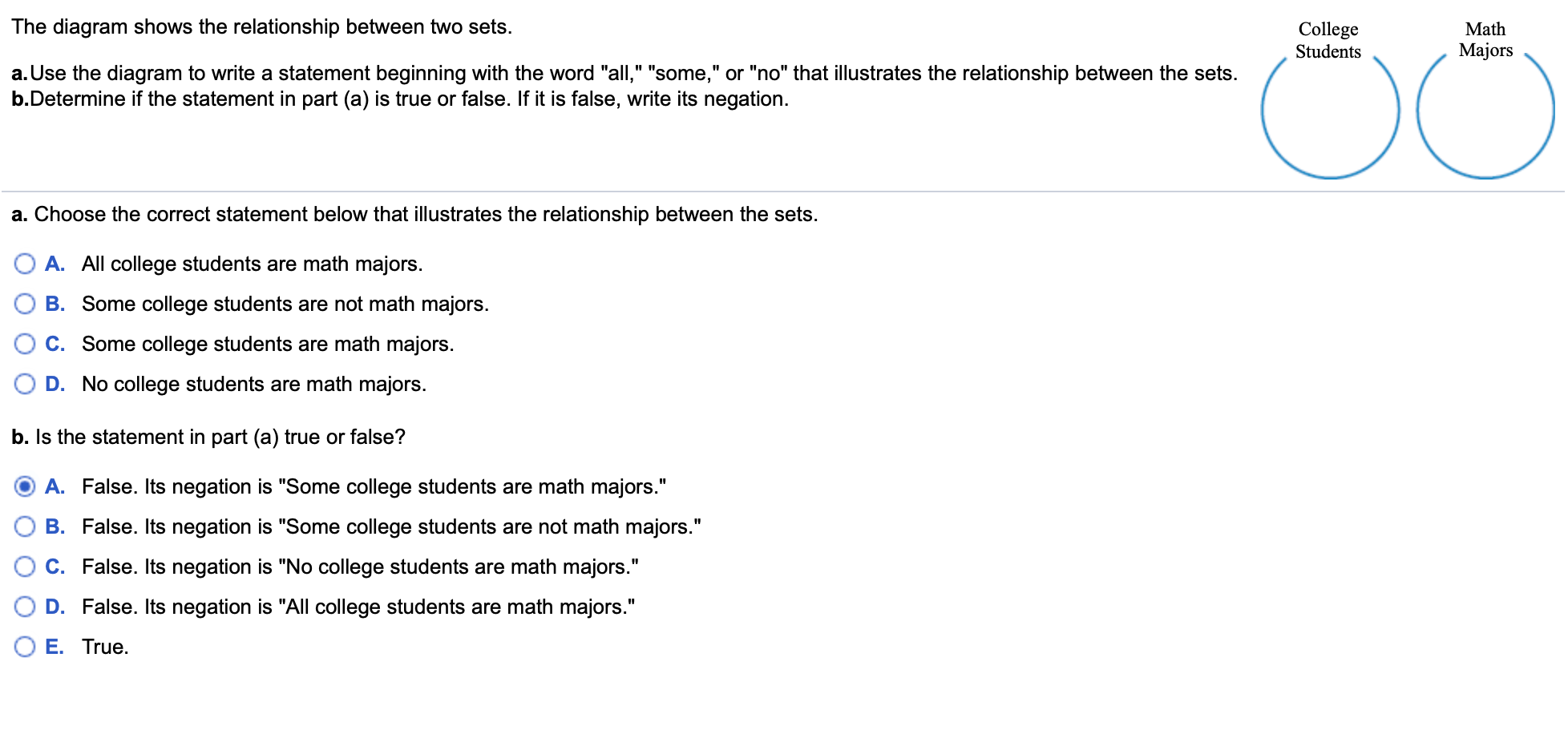 Solved a. Express the quantified statement in an equivalent | Chegg.com