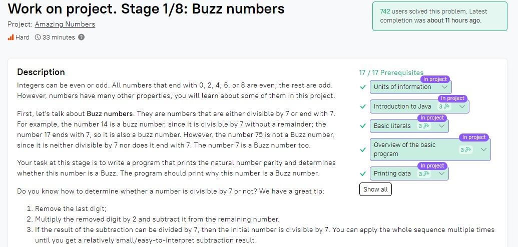 Solved Work on project. Stage 1/8: Buzz numbers 742 users | Chegg.com