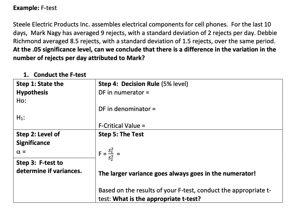 solved-example-f-test-steele-electric-products-inc-chegg