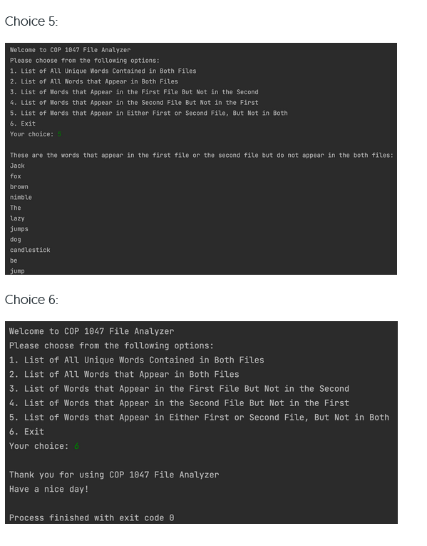 Solved Write a program that reads the contents of two text | Chegg.com
