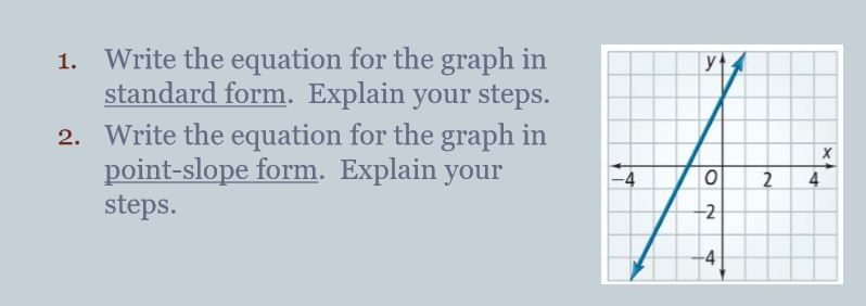 write equation in standard form from graph