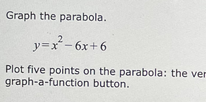 graph the parabola y x 2 6