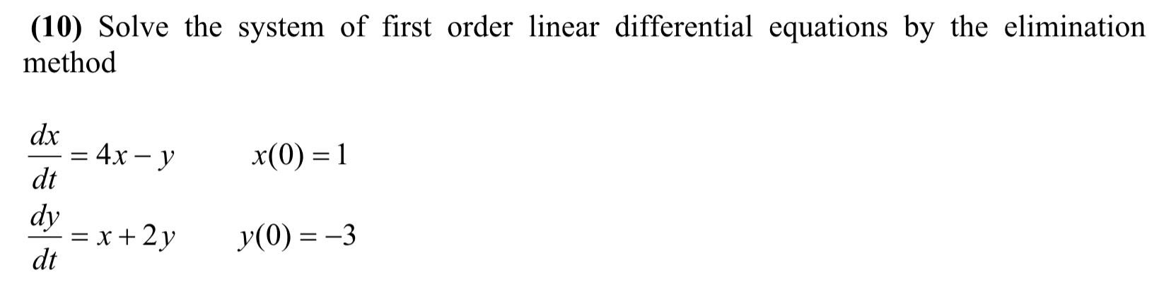 solving linear differential equations of the first order