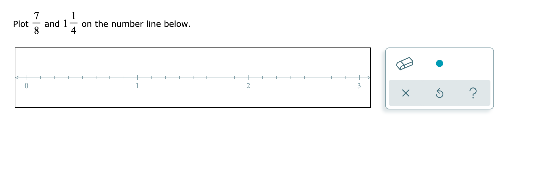 plot 7 8 and 2 3 4 on the number line below