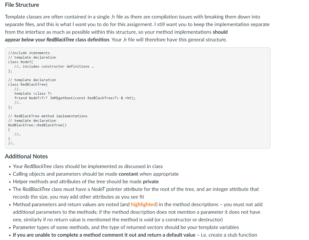 You are to implement and test a red-black tree | Chegg.com