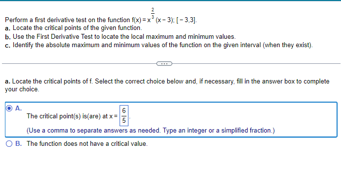 Solved Perform a first derivative test on the function | Chegg.com