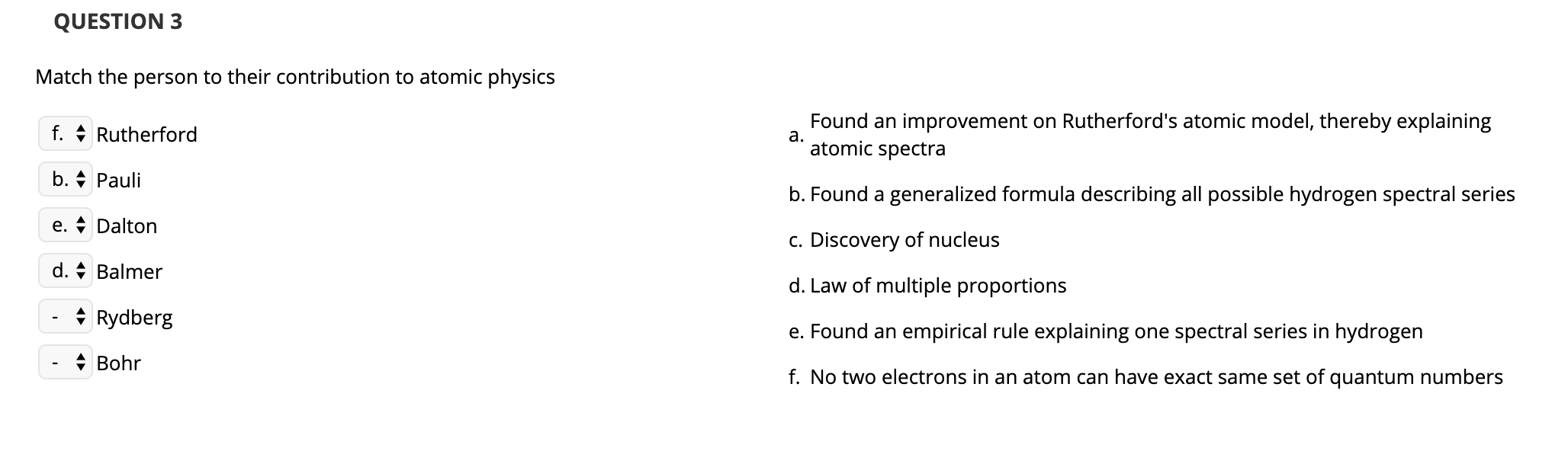 Solved QUESTION 3 Match the person to their contribution to | Chegg.com