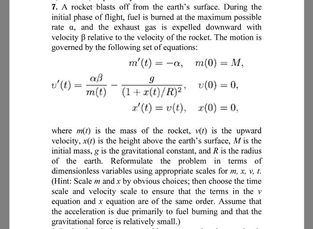 Solved 7 A Rocket Blasts Off From The Earth S Surface D Chegg Com