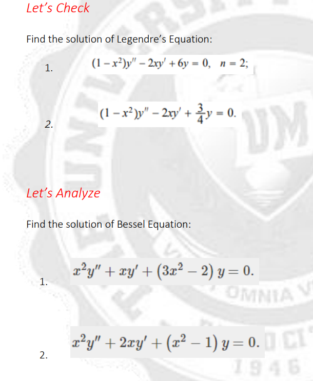 Let S Check Find The Solution Of Legendre S Equation Chegg Com