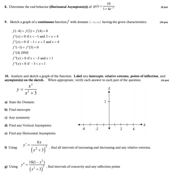 Solved 8. Determine the end behavior (Horizontal | Chegg.com