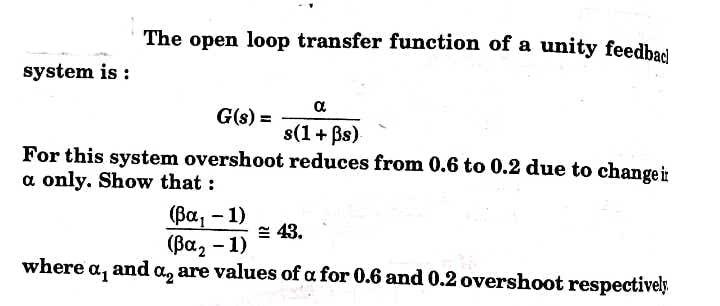 Solved The open loop transfer function of a unity feedbad | Chegg.com