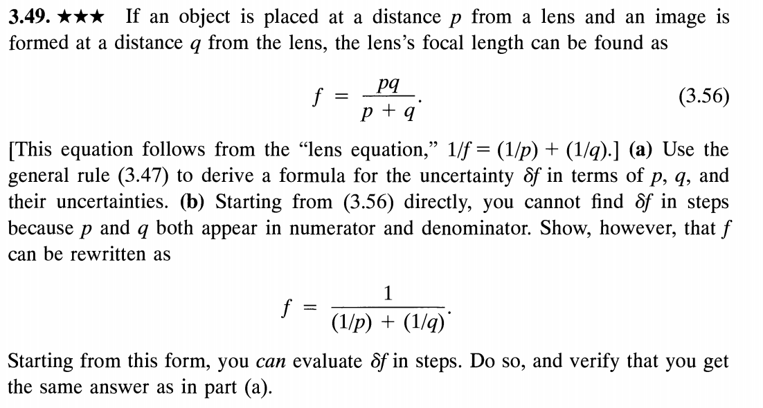 Solved 3.49. *** If an object is placed at a distance p from | Chegg.com