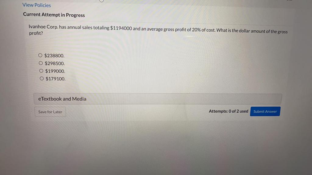 Solved View Policies Current Attempt in Progress Ivanhoe | Chegg.com