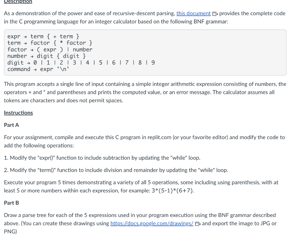 Solved PLZZ MODIFY THE EXPR() And TERM() Function To Allow | Chegg.com