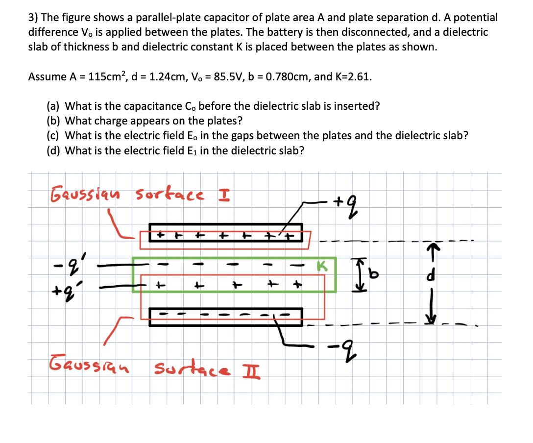 Solved 3) The Figure Shows A Parallel-plate Capacitor Of | Chegg.com