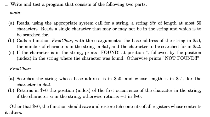 Solved 1. Write and test a program that consists of the | Chegg.com
