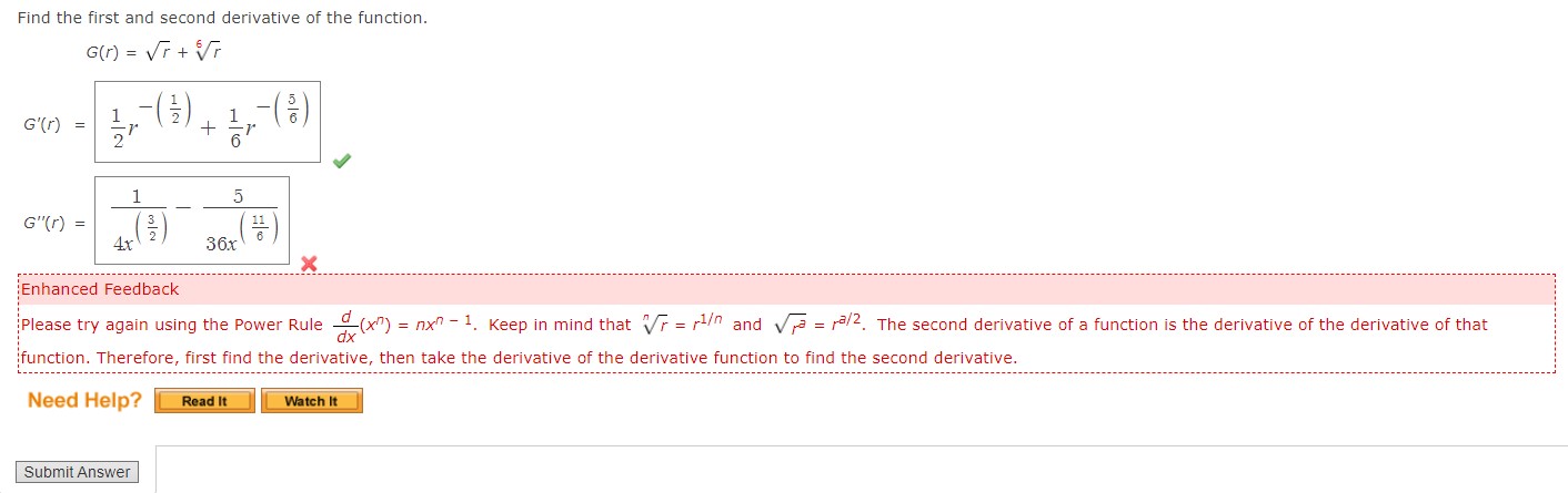 find the first and second derivative of the function